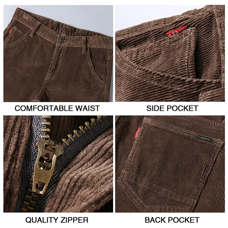 🔥Dos piezas envío gratuito💝Pantalón de pana de ajuste clásico para hombres(97% de algodón+ 3% spandex)
