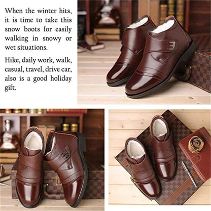 Botas de nieve hasta el tobillo con forro de piel sintética cálidas para hombre