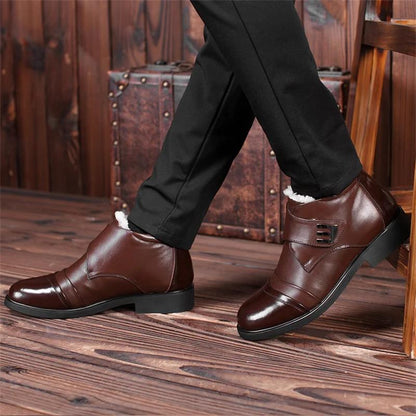 Botas de nieve hasta el tobillo con forro de piel sintética cálidas para hombre