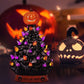 Halloween-fargede lys juletre